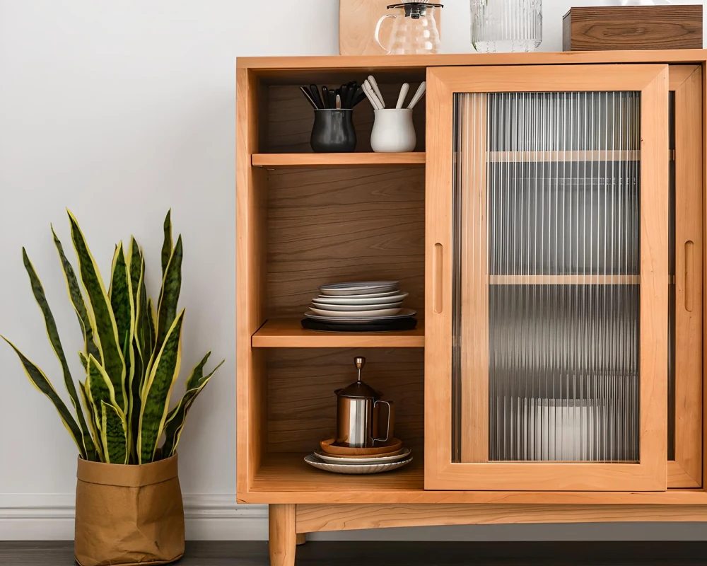 sideboard with drawers and shelves