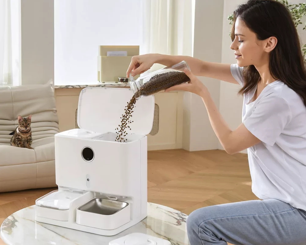 automatic pet feeder for two cats